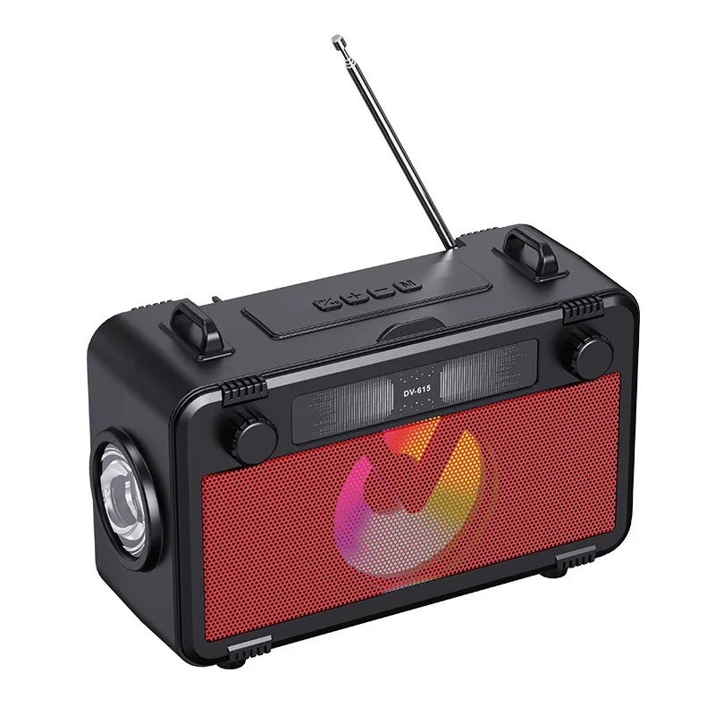 Pequeno Rádio Multi banda com Temporizador, Alto falante Bluetooth, Cartão Tf, USB, 64-108 MHz, Decodificação de Áudio