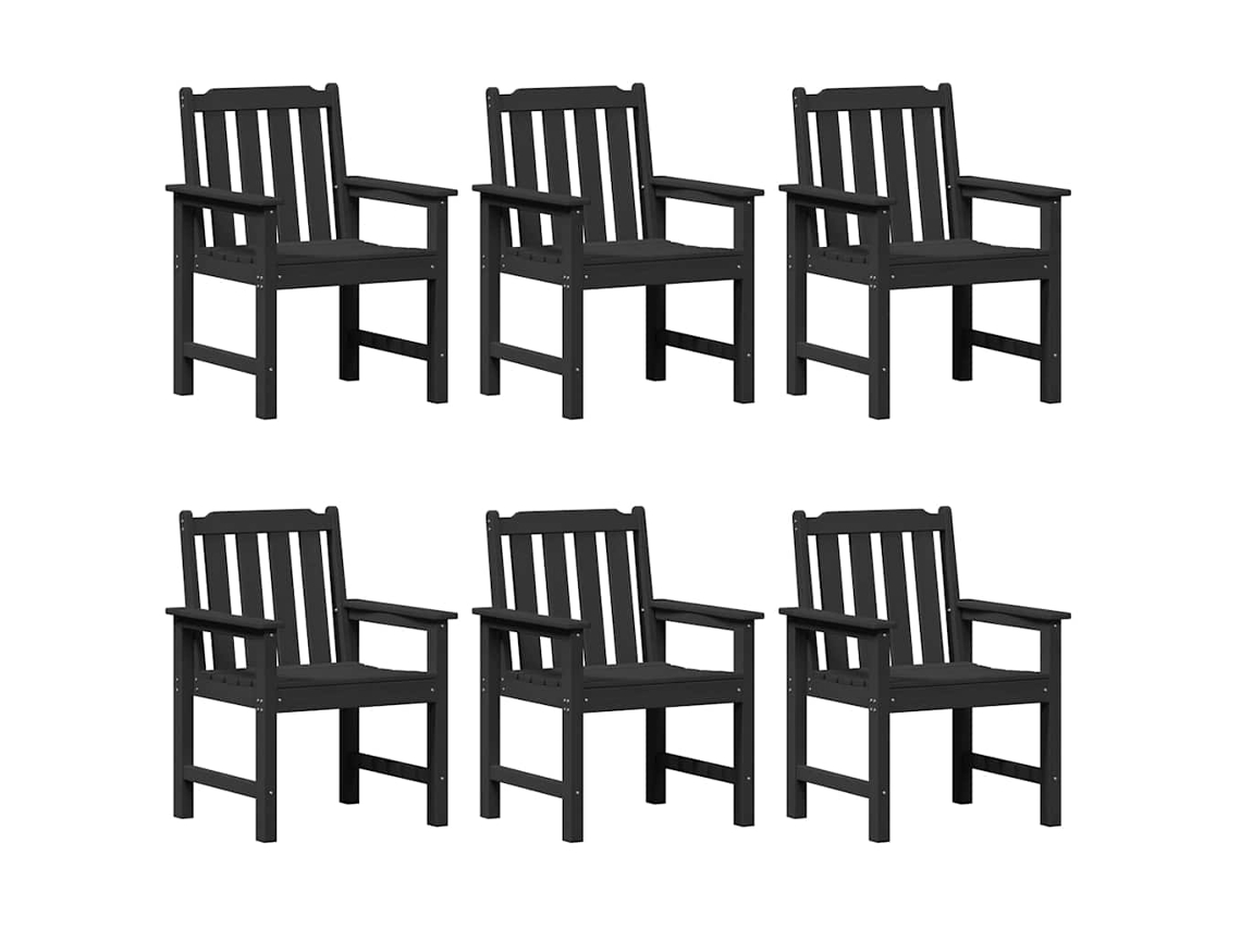 Maison Exclusive - Cadeira De Jardim 6 Pcs Preto 65.5 X 59 X 88 Cm Polietileno