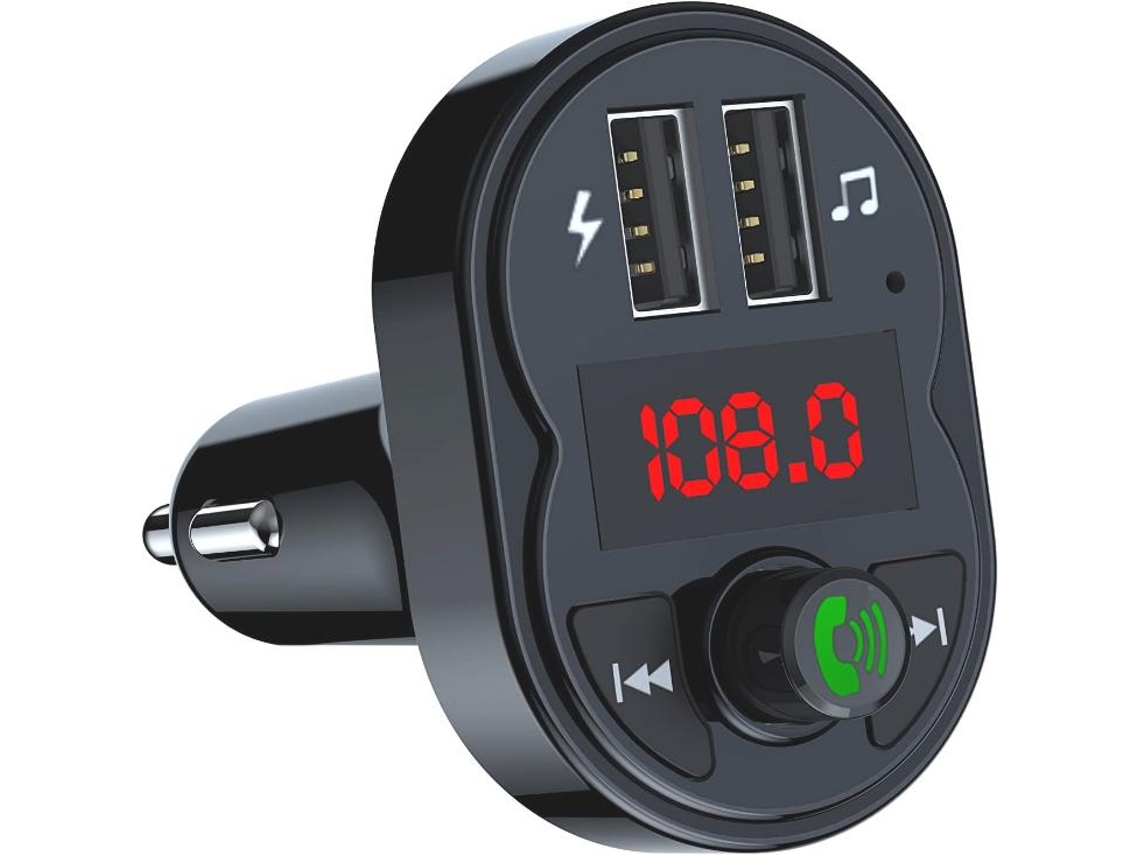 Transmissor Fm Bluetooth Yizhood X1 5v/3.4a Voltage Display Tf Preto