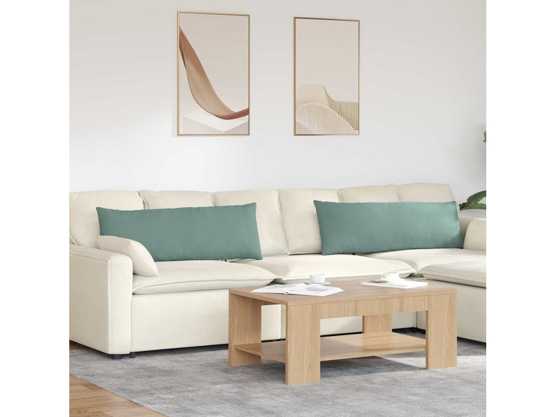 Vidaxl Travesseiros De Sofá 2 Pcs Verde Do Mar 120 X 40 Cm