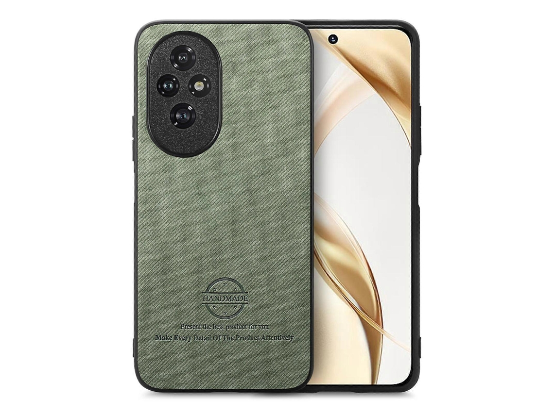 Capa Traseira Para Celular Honor 200 Em Tecido Sarjado E Couro Sintético.