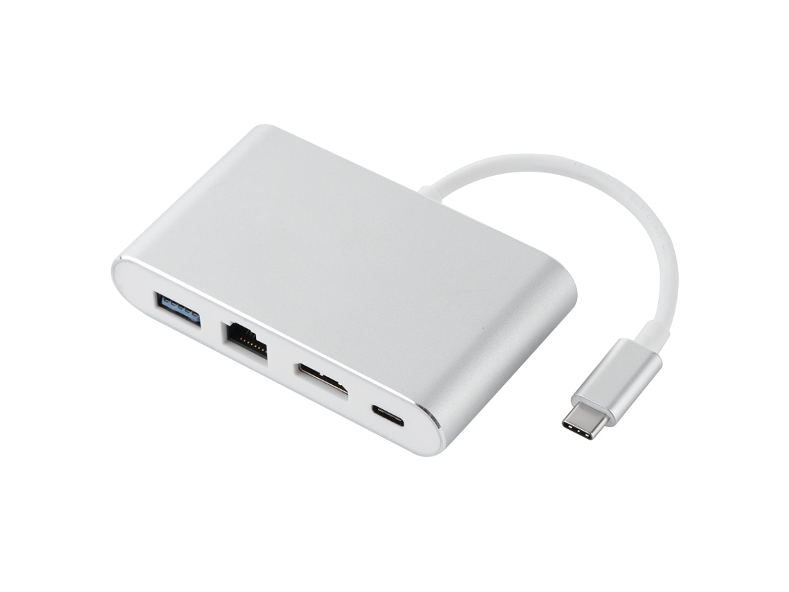 Hub 4 em 1 Type c Hdmi Lan Usb 3.0 LAXISCREED