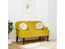 Vidaxl Banco Com Encosto 119,5x64,5x75 Cm Veludo Amarelo