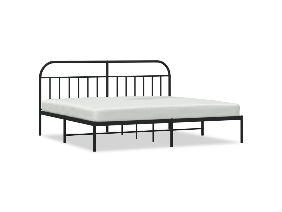 Bed Frame, Bed Frames Vidaxl Preto Aço (200 X 200 Cm)