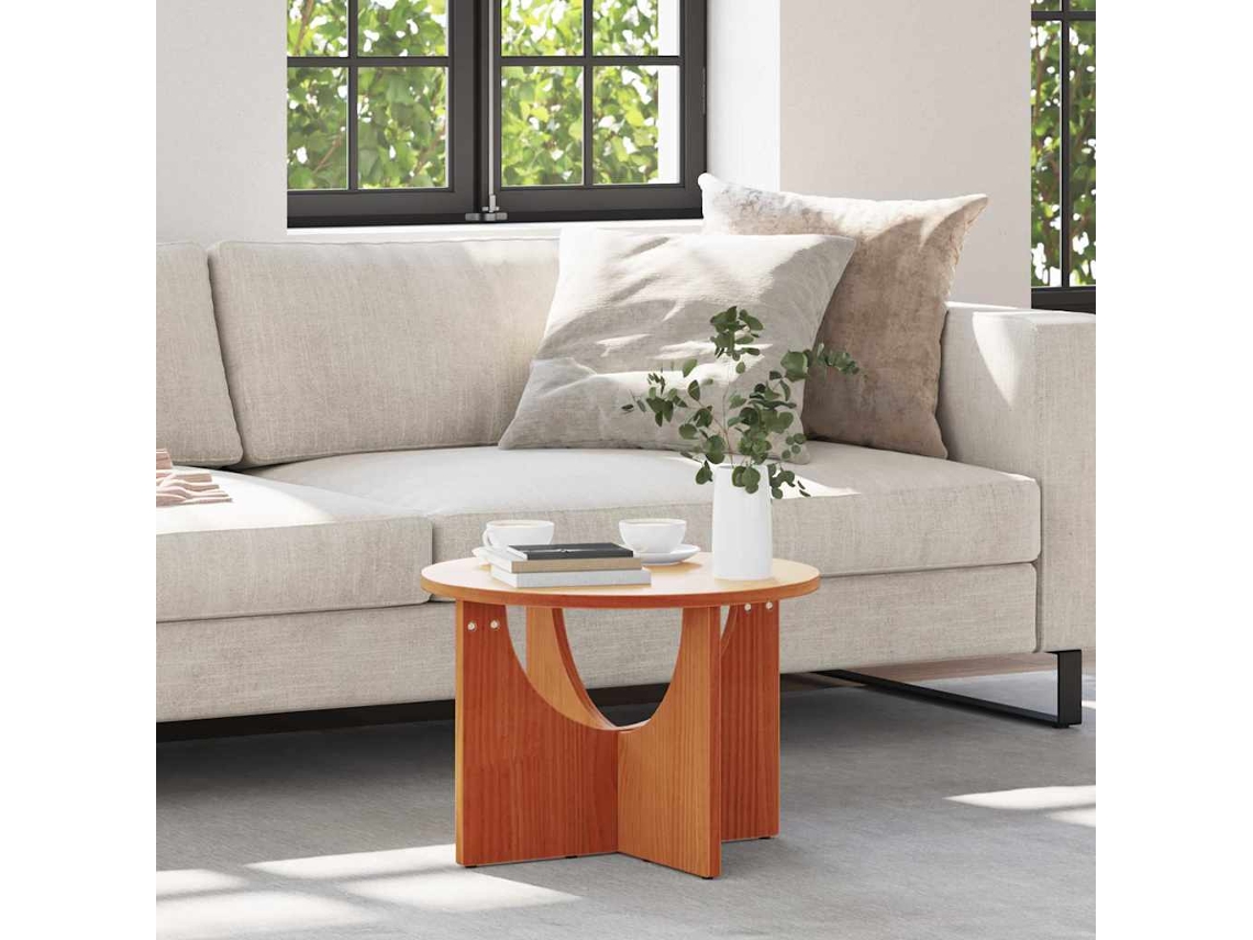 Vidaxl Mesa De Centro Marrom Cera 50 X 50 X 35 Cm