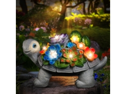 Decoração de Jardim com Estátua de Tartaruga e Luzes Led Solares Presente de Aniversário Exclusivo para Mulheres, Mães e Avós ORBITRA COMMERCE