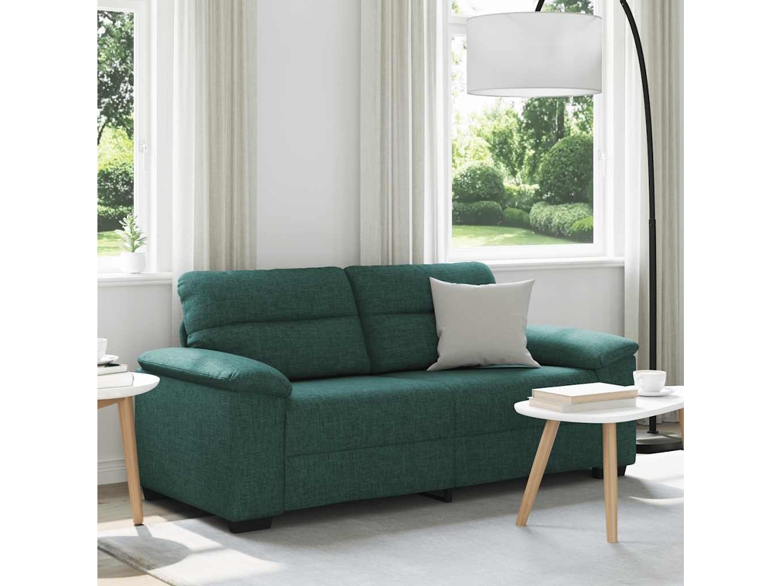 Vidaxl Sofá De 2 Lugares Verde Escuro 180x81x84 Cm Em Tecido