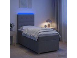 Vidaxl Cama Box Spring Com Colchão Cinzento-claro 90 X 200 Cm Tecido