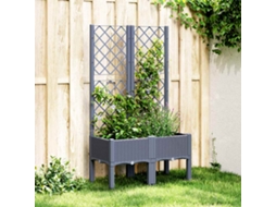 Vidaxl Vaso/floreira De Jardim C/ Treliça 80x40x142 Cm Pp Cinzento Azul