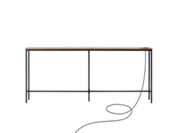 Mesa De Console Estreita Succebuy De 1 Andar, 180 X 20 X 80 Cm, Marrom E Preto