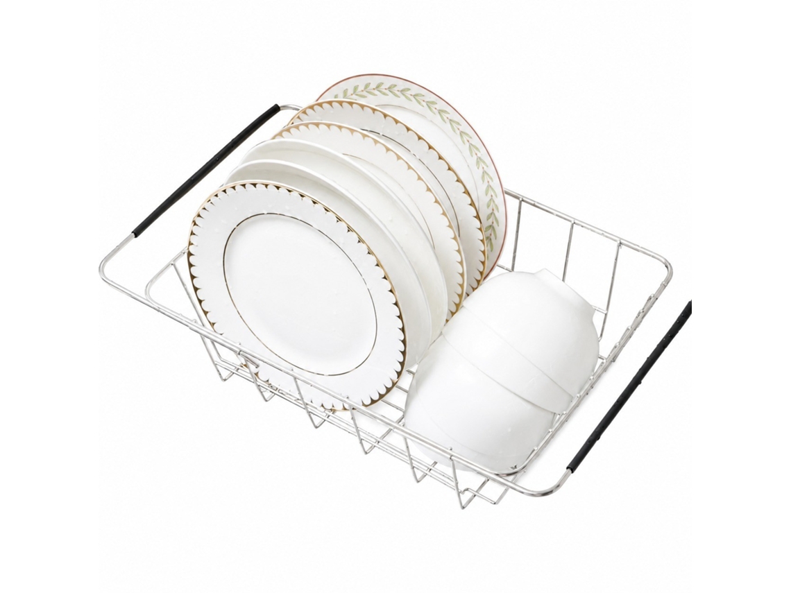 Rack De Secagem Pratos Aço Inoxidável, Escorredor Expansível Para Pia Ou Bancada, 13,4 X 9,8 4,3 Polegadas