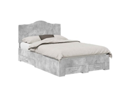 Estrutura da Cama Cinzento MAISON EXCLUSIVE em Madeira Processada 135x190 cm