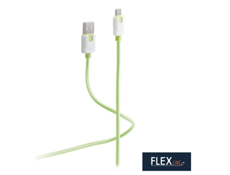 Cabo de Dados e Carregamento FLEXLINE Usb-A Lightning Verde 2 0 M