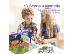 Walshlxq livro de Quebra cabeça 3d e Brinquedo Diy para Crianças 3+ Anos Presente de Natal Educação Pré escolar