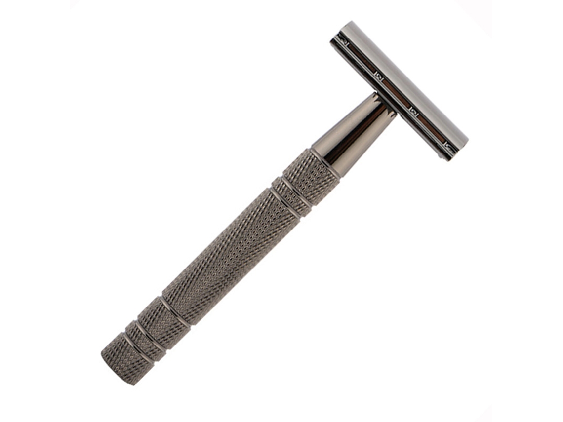 Aparador de barba manual de aço inoxidável com lâmina dupla