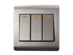 Tomada de parede para interruptor 2 vias 250V 1A com parafusos aço inoxidável material do painel | S/MARCA