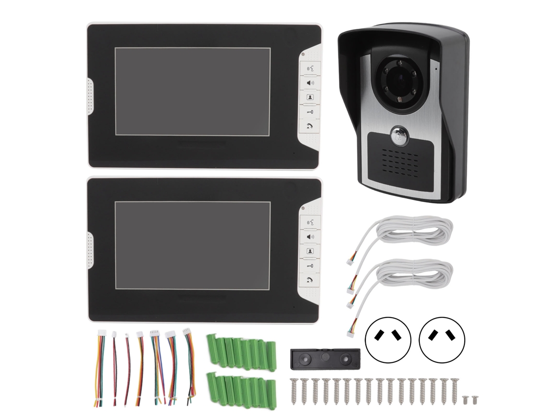 Smart Video Porteiro para Campainha com dois monitores, visão noturna infravermelha e interfone