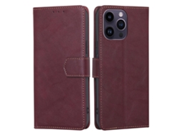 Capa Quedas Bloqueio Rfid Para Iphone 15 Pro Max Pele Sintética Vermelho