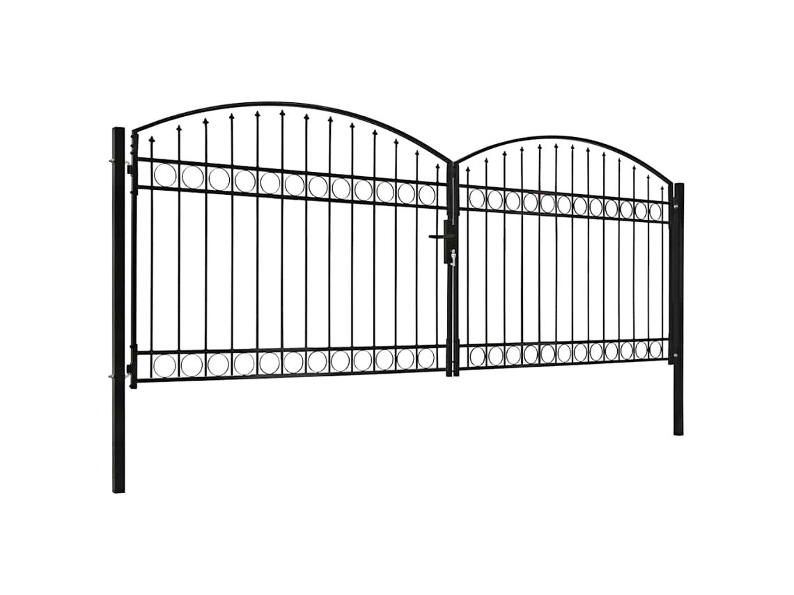 Maison Exclusive - Portão De Cerca Assen Porta Dupla Com Topo Arqueado Em Aço 400x150 Cm