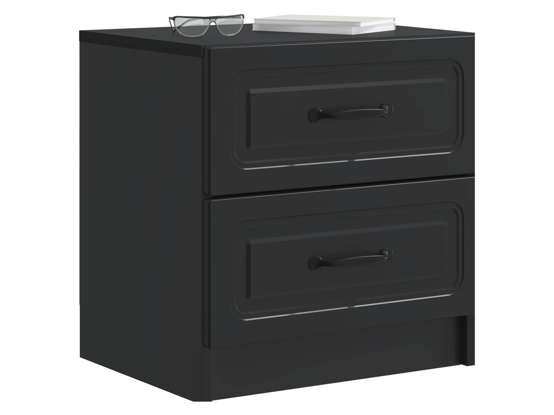 Armário de Cabeceira com Gaveta Preto 43x34,5x44,5 Cm MAISON EXCLUSIVE