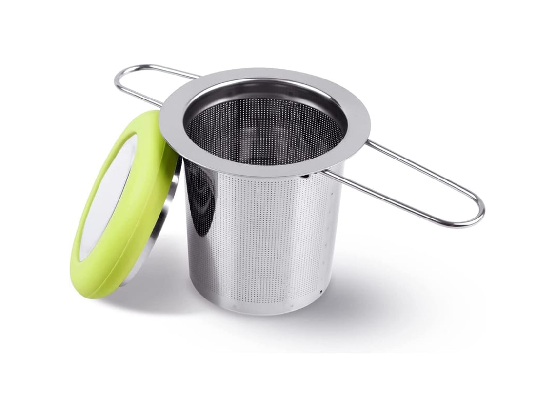 Infusor De Chá Em Aço Inoxidável Com Alça Plegável E Malha Fina (verde)