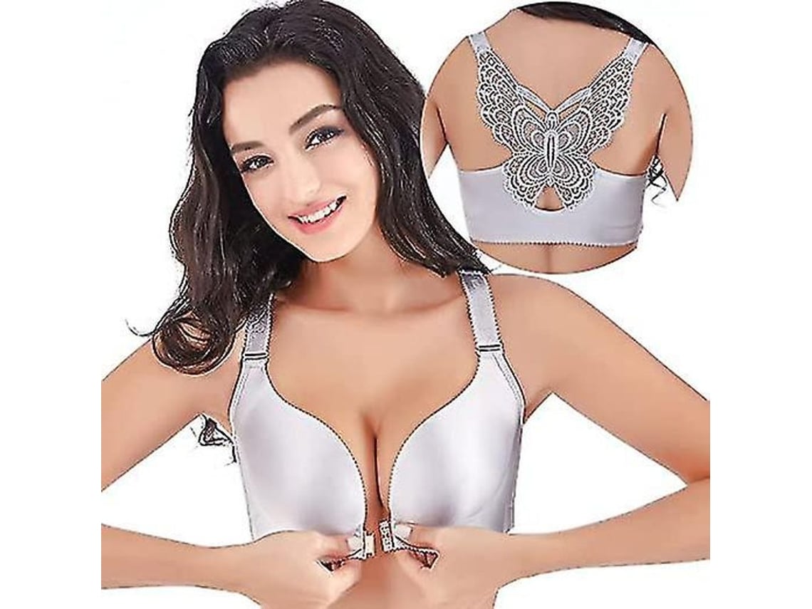 2026 sujetador Comfort Rose com Fecho Frontal, Design T back com Calcinha Floral, Sem Arame e Sem Costuras para Mulher