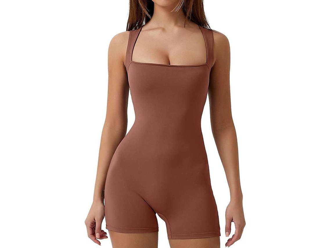 2026 jumpsuit de Control Abdominal para Mujer com Tirantes e Gola Quadrada