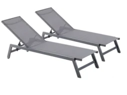 Conjunto 2 Espreguiçadeiras CONCEPT U Prato (Cinzento - Alumínio - 191x55x100 cm)