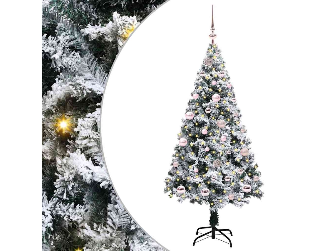 Conjunto 1 Árvore De Natal Artificial Vidaxl Branco Pvc (150 Cm)