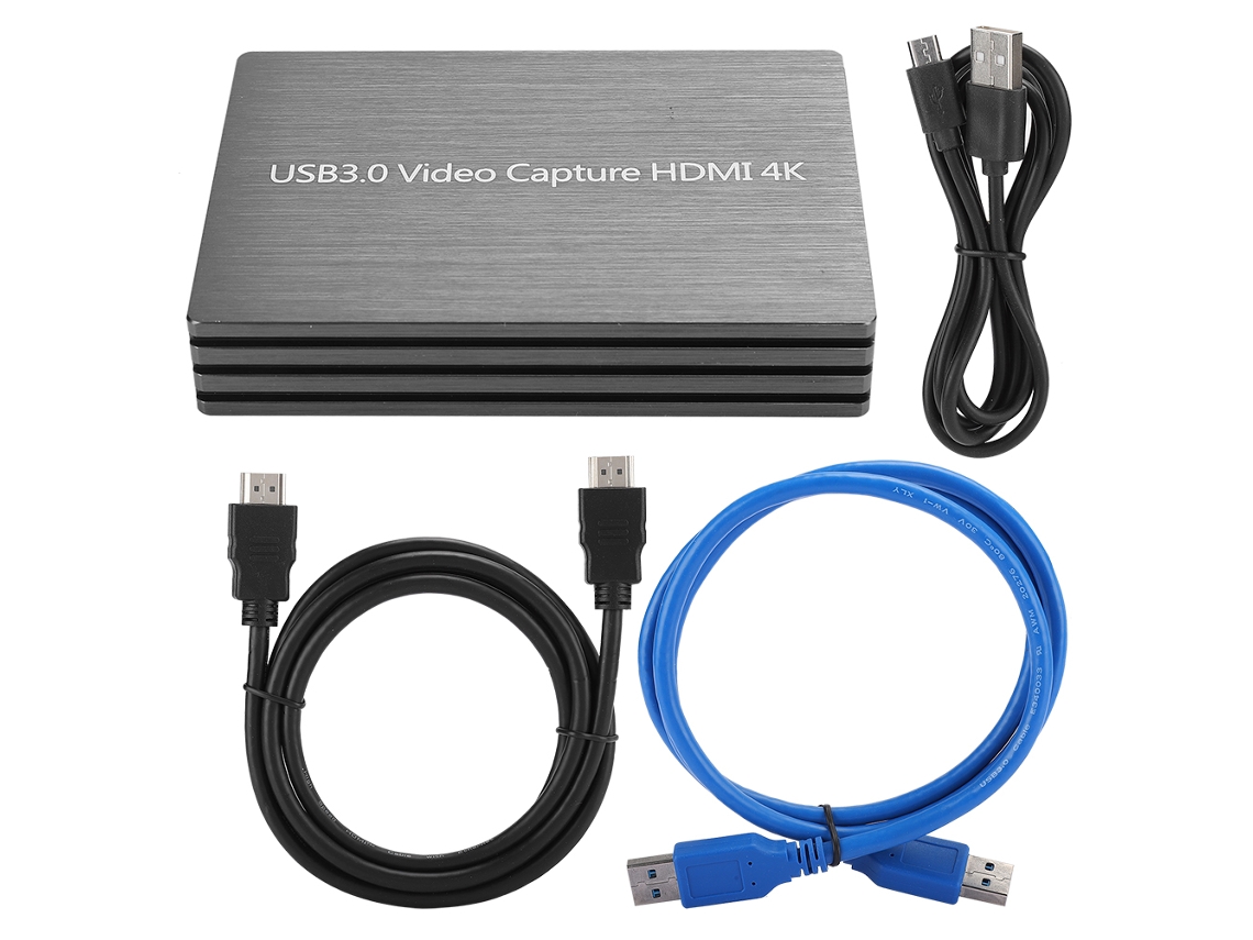 Caixa De Gravação 4k Hdmi Video Capture Usb 3.0 1080p Para Microfone Ao Vivo