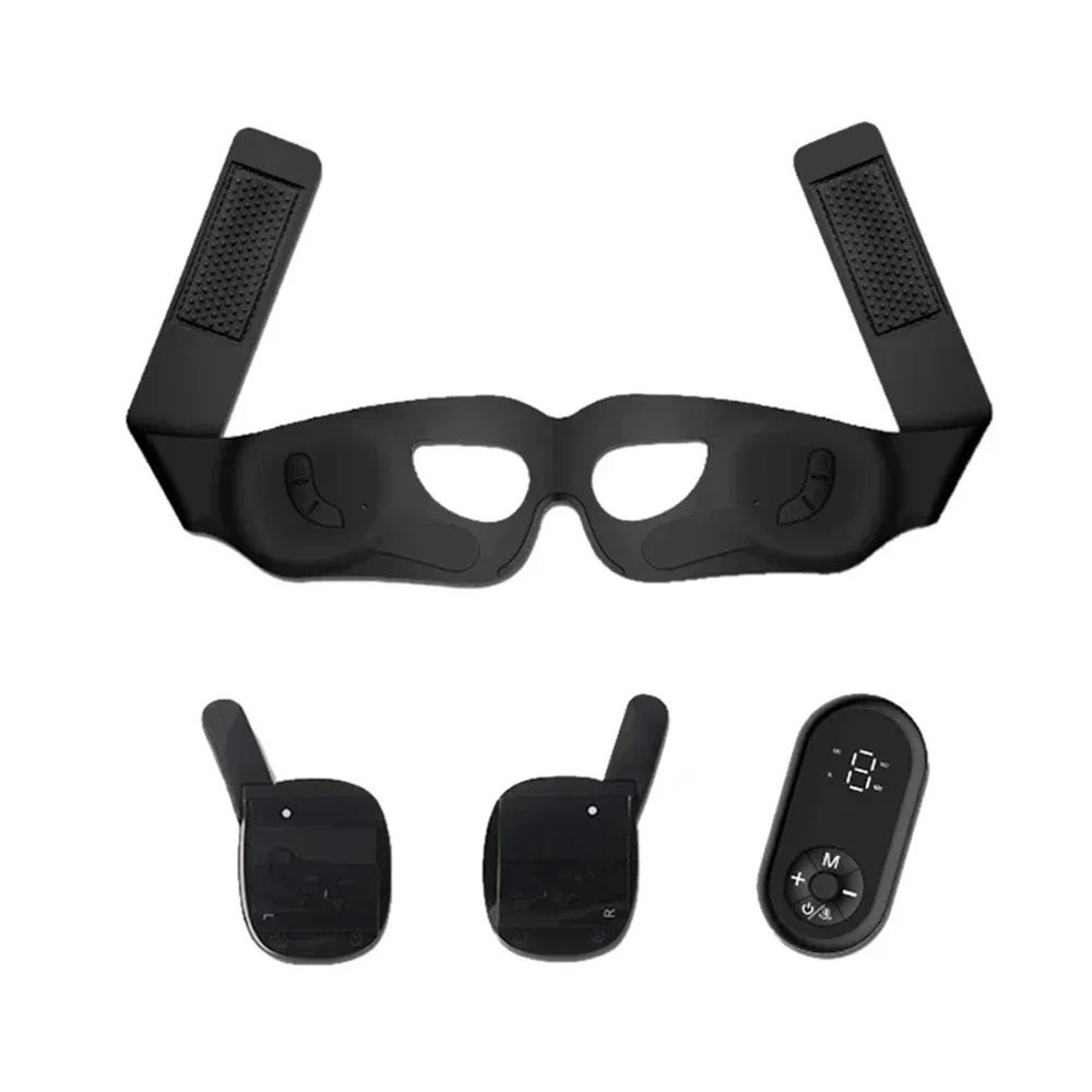 Massageador Ocular Com Visor Led (preto) - Reduz Olheiras E Massageia O Rosto Antirrugas