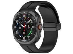 Bracelete para Samsung Galaxy Watch 8 / 8 Classic Silicone com Fivela Reversa Preta XIAOMOYU