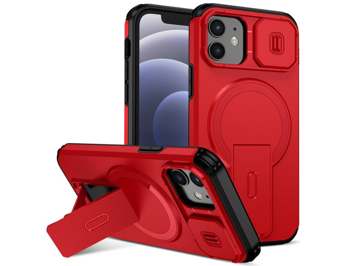 Capa Com Suporte Magsafe Para Iphone 12 - Abertura Deslizante Com Proteção De Câmara