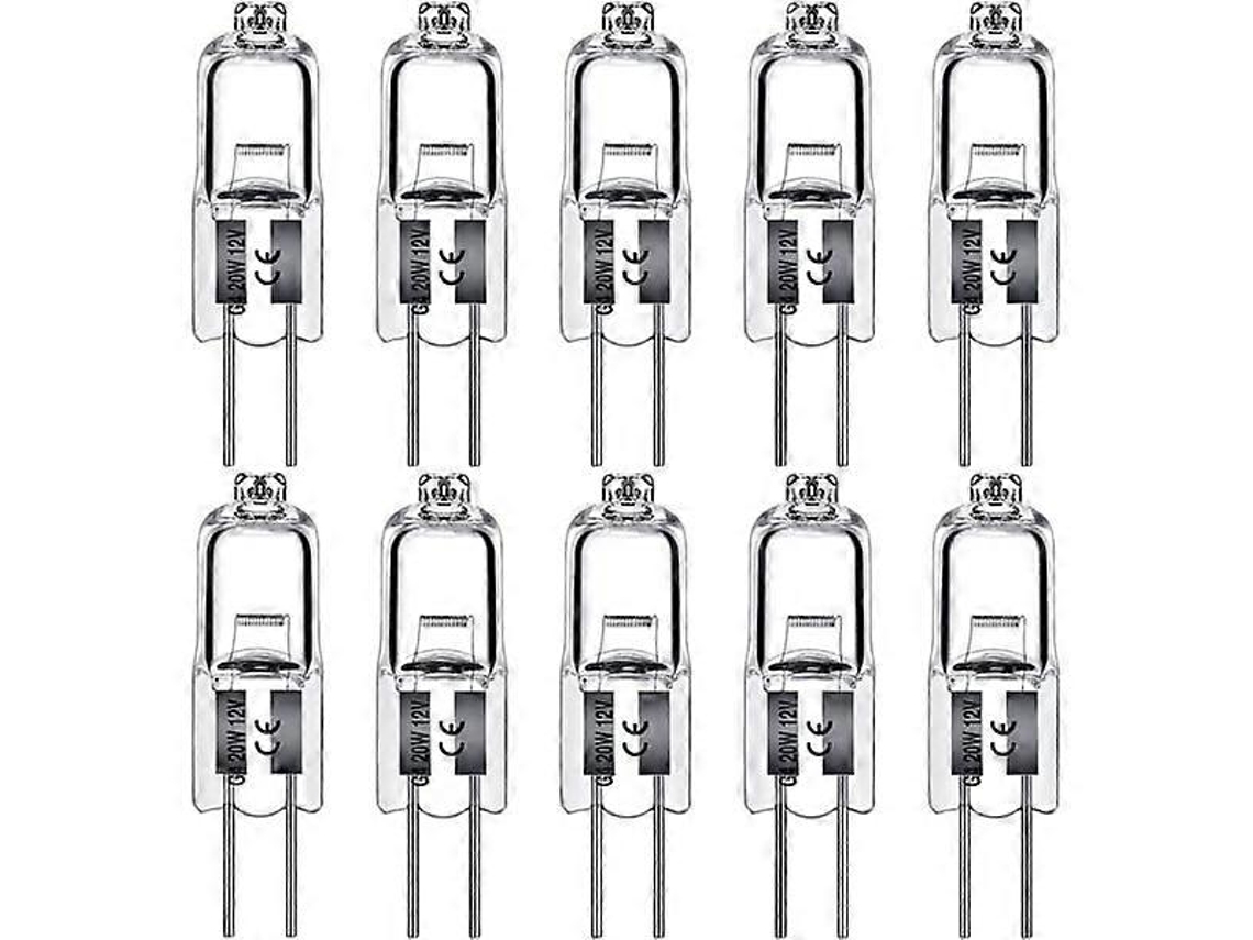 Rebe lâmpadas Halógenas G4 10w 12v Luz Branca Quente Regulável 150lm 95+ Cri para Campanas Exaustoras Armários Lâmpadas de Cristal 10w 10 Unidades