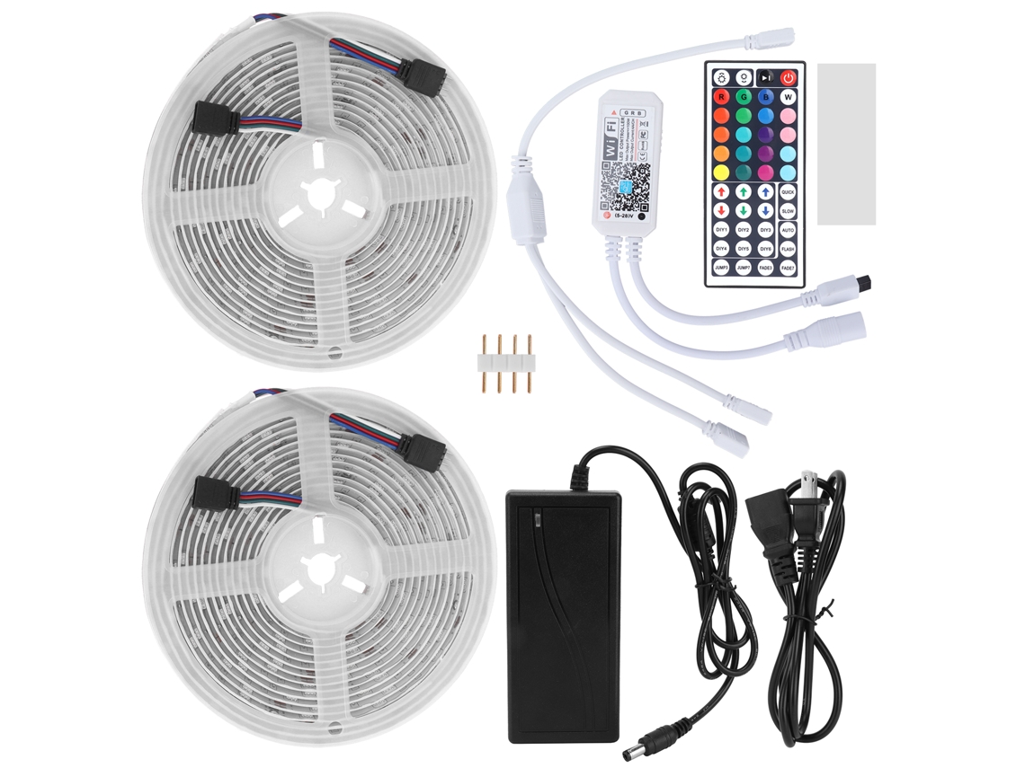 Fita de Luz Wifi Rgb 300led Ip65 Cortável Dimmable 12v para Decoração Externa e Interna 10m
