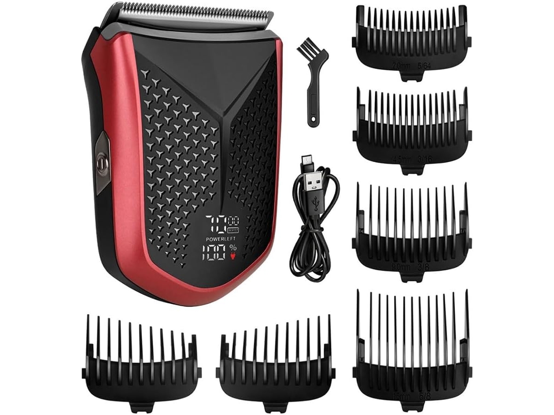 Máquina de Cortar Cabelo SFUSHOS Recarregável USB, Visor, à Prova d'água