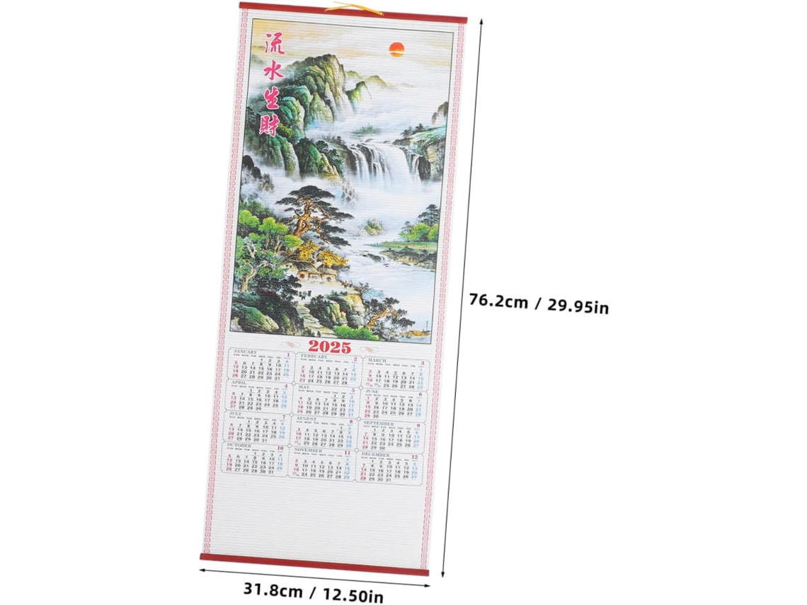 Conjunto De 2 Calendários De Parede Para Pendurar Ano Da Serpente 2025 Calendário Lunar Chinês Tradicional Com Datas Gokoco