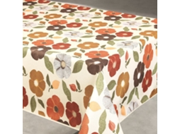 Toalha De Mesa Floral Anti-manchas Bege 145x240 Cm