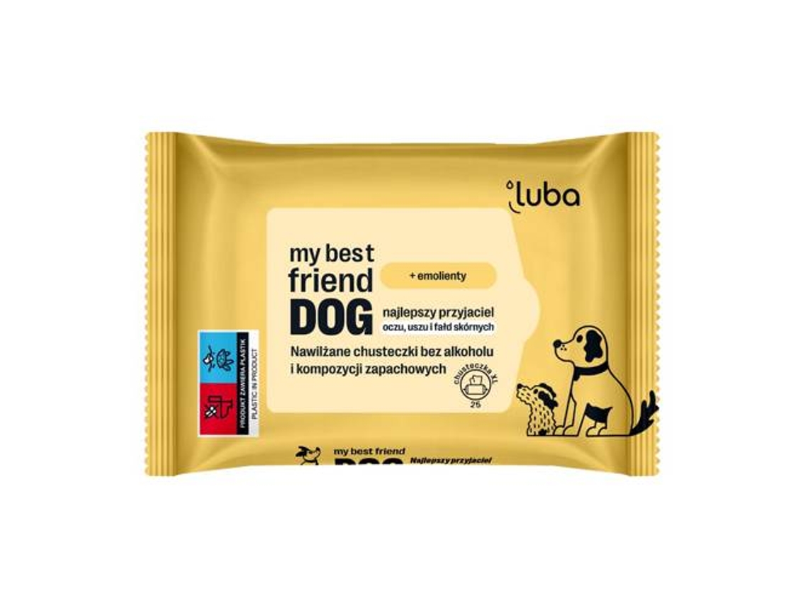 Meu Melhor Amigo Dog Lenços Umedecidos Para Cuidado De Áreas Sensíveis, 25 Unidades. Luba