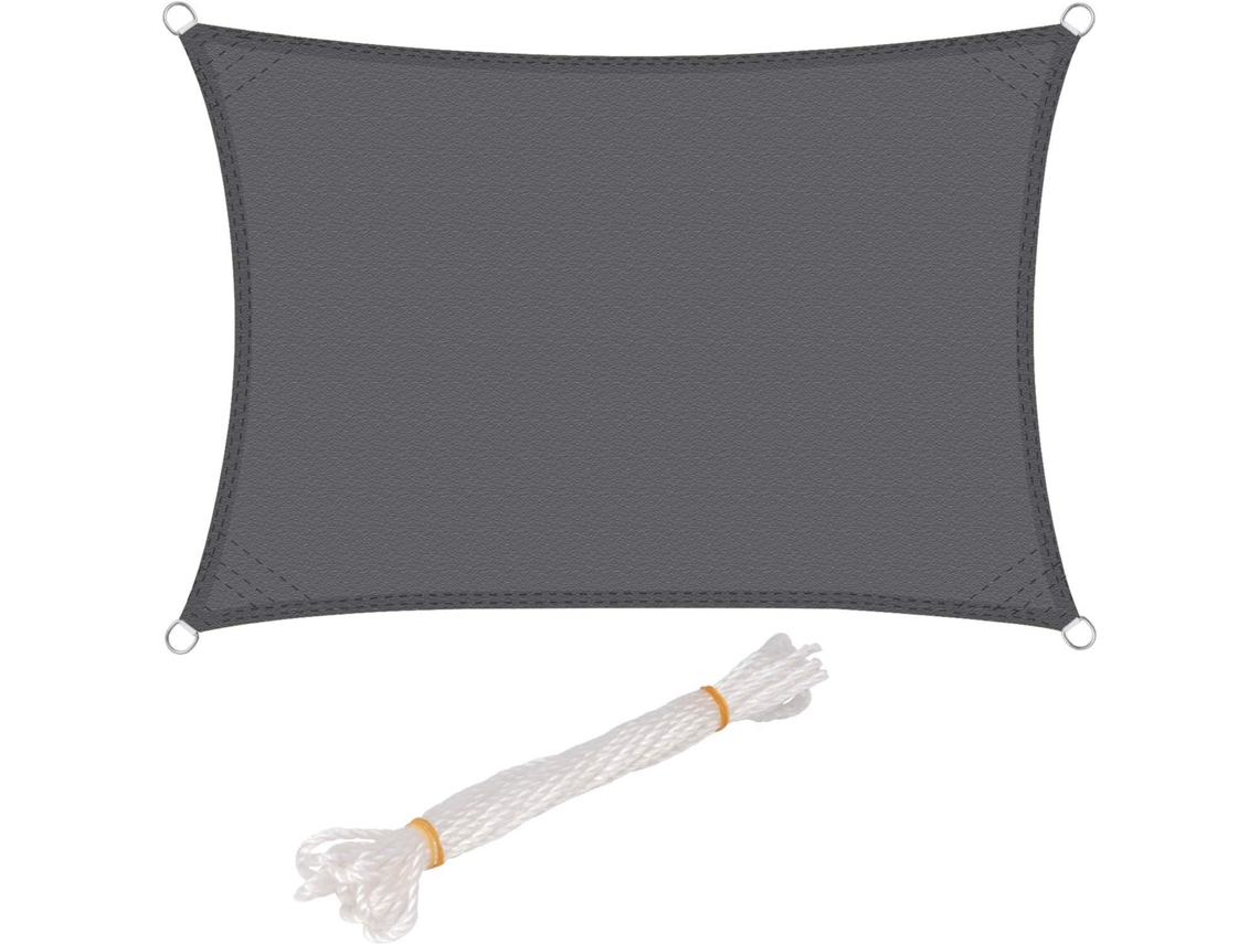 Cortina De Sombra Retangular Impermeável Uv Resistente Ao Vento Poliéster Para Jardim,cinza,3x5m Btforus