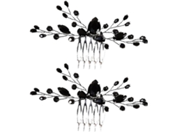 Presilhas De Cabelo Vintage Femininas Em Liga Metálica Preta, Leves E Confortáveis, 2 Unidades.
