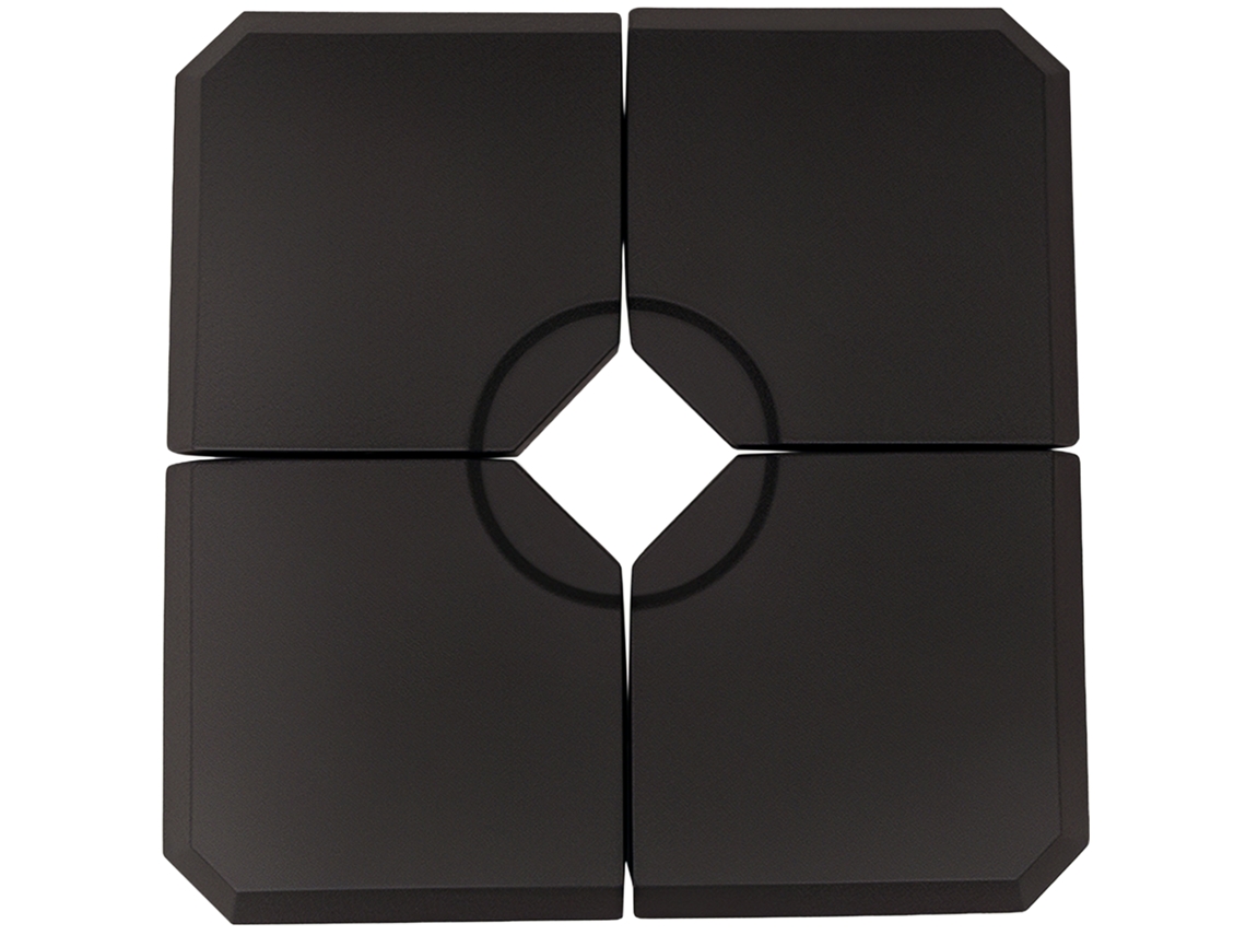 Base a braccio riempibile 4 pezzi, acqua o sabbia, 100x100 cm, nero, ZENCORE SERVICES