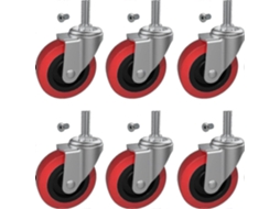 6 rodas giratórias para carrinho, 2,5 polegadas, com porca M10 de aço resistente, para carros e cadeiras S/MARCA