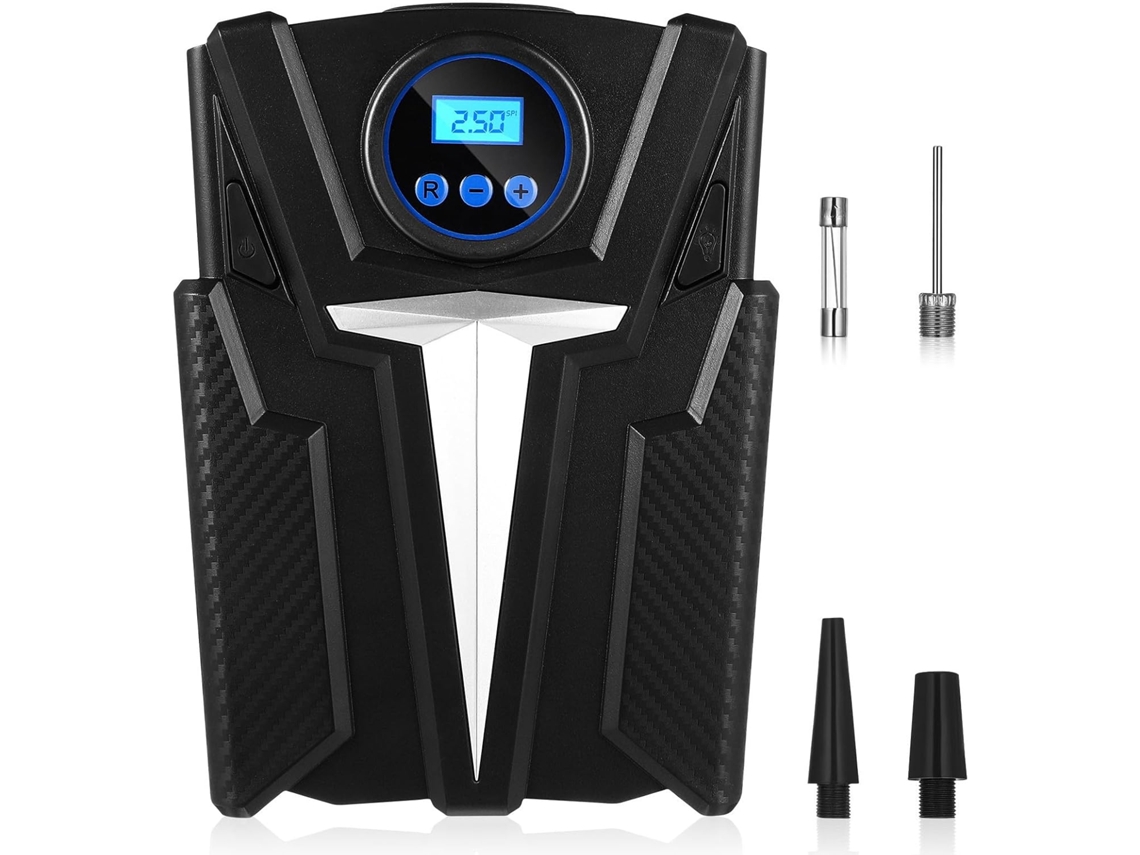 Compressor De Ar Digital 12v Para Pneus De Carro, Preto