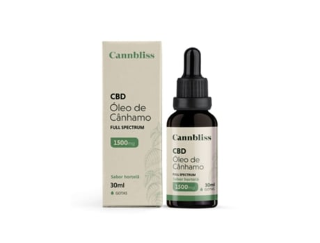 Óleo de Cânhamo 5% 1500 Mg CANNBLISS Full Spectrum com Mct 30 Ml Sabor Hortelã