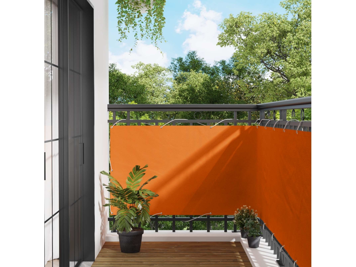 Vidaxl Tela De Varanda 100 X 700 Cm Tecido Oxford Retangular Laranja
