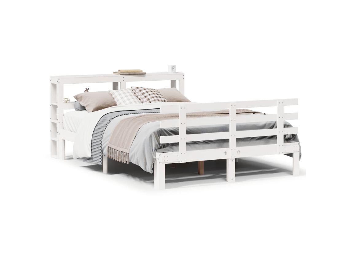 Estrutura de Cama com Cabeceira Sem Colchão Branco MAISON EXCLUSIVE 160x200 cm