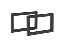 Conjunto de 2 Pés de Mesa Lunderskov Rectangulares em Aço 35X50Cm Preto [EN.CASA]