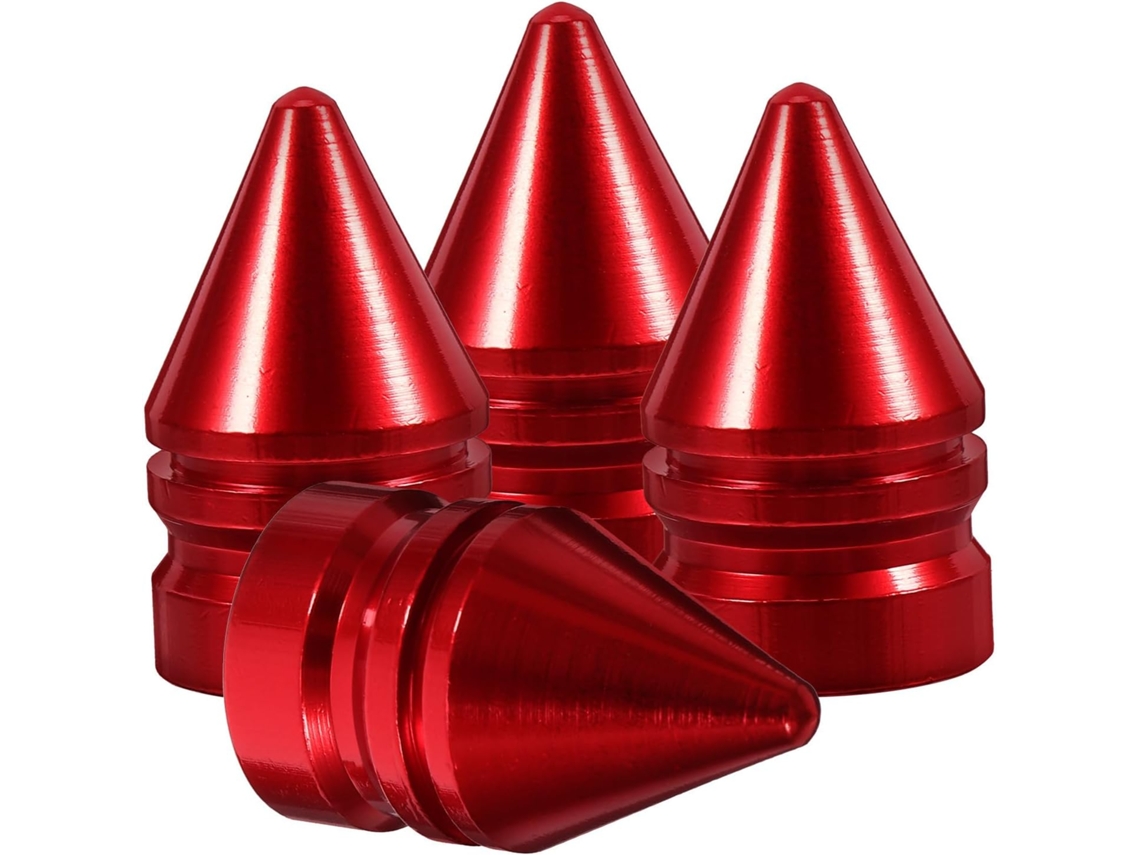Tampas De Válvula De Pneus De Liga De Alumínio Vermelho Para Carros E Motocicletas