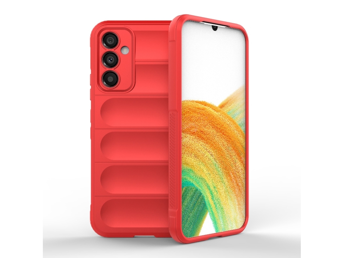 Capa Halinuia Para Samsung Galaxy A34 5g Magic Shield Tpu Flanela Vermelha (proteção Integral, Interior Em Flanela)